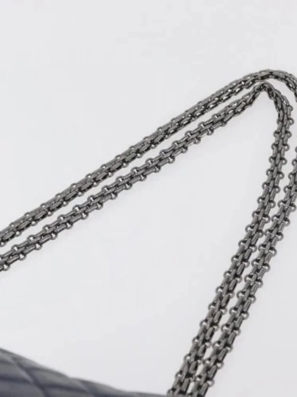 CHANEL Matelasse Chain Shoulder Bag Leather Blue Silver CC Auth ki6660A